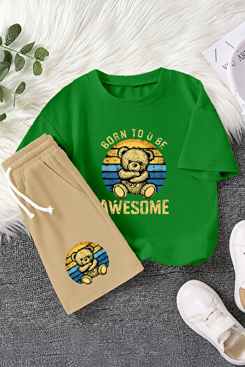 MYADA Premium Awesome Teddy Bear Printed Children's Set 22541
