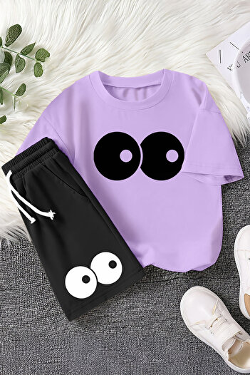 MYADA Premium Suspicious Eyes Printed 2-Piece Children's Suit 22561