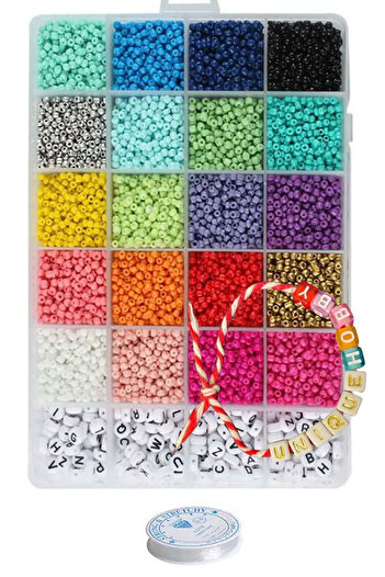 uniquehobby Σετ κατασκευής βραχιολιών με κουτί με χάντρες