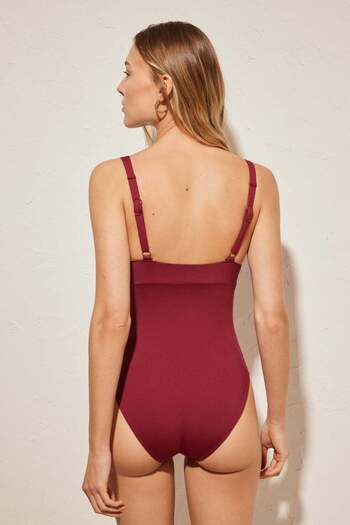 Women'secret Maroon sculpting swimsuit