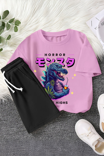 MYADA New Season Horror Dinosaur Printed 2-Piece Children's Set 22771 22772