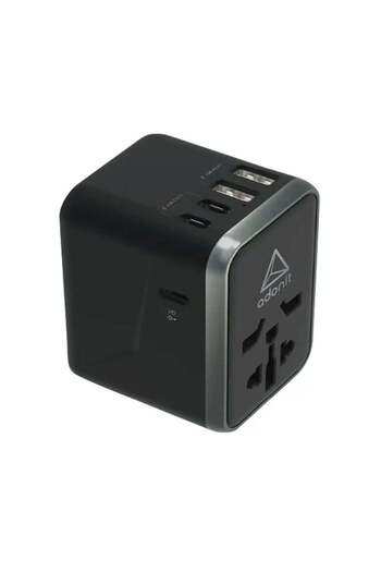 Adonit محول عالمي 65 واط PD 2 USB 3 USB C أسود