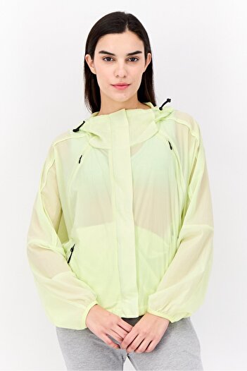 adidas Women Sportswear Long Sleeves Training Windbreaker Jacket, Light Green