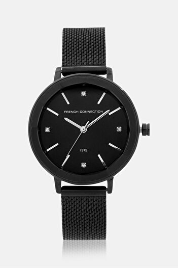 French Connection Women FC1318BM Round Analog Watch 30mm, Black