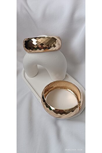 ARİ TAKI Mosaic Steel Handcuffs Rose