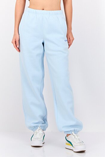 Esprit Women Regular Fit Brand Logo Sweatpants, Pastel Blue