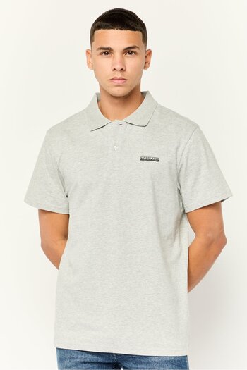 NORTHLAND Men Regular Fit Brand Logo Short Sleeves Polo Shirt, Grey