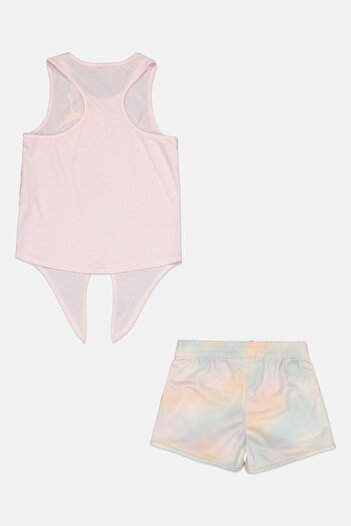 Puma Kids Girl 2 Pcs Brand Logo Outdoor Top And Short Set, Multicolor