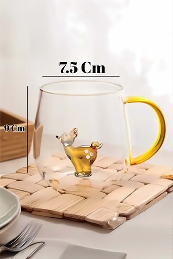 Jenisa Borosilicate Glass Gazelle Figured Mug 400 ml Glass