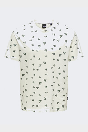 Only & Sons ONSKENDALL REG DITSY SS TEE Чоловіча футболка Cloud Dancer - OS22028732