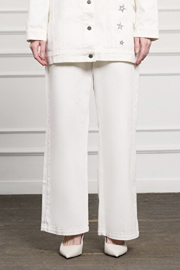 Nuss Ecru Denim Trousers 4042 Model