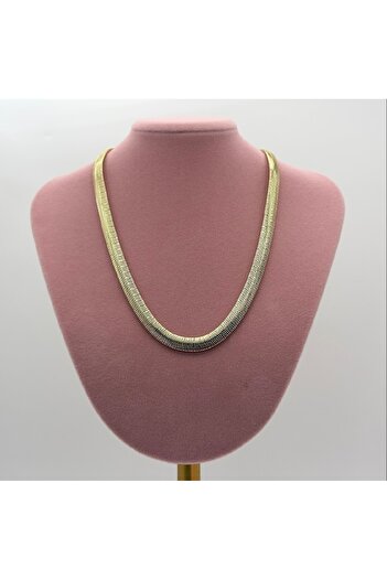XUPING JEWELRY 14 K Altın Kaplama Balık Sırtı Kolye 45 Cm