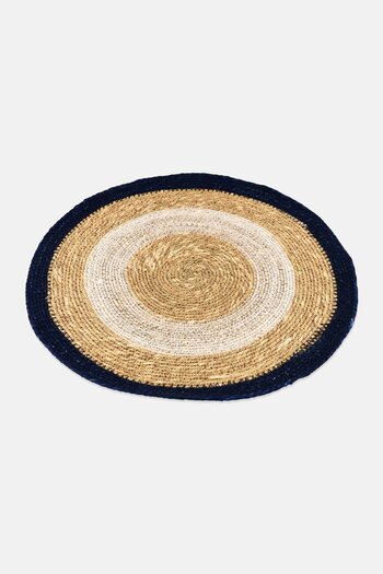 Muy Mucho Individual Vegetable Fiber 38 D cm, Tan/Navy