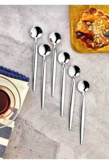 elfnur Stainless 18/10 Cr. Ni Round Silver Teaspoon - Non-Tarnish Steel