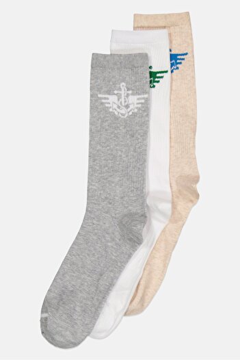 Dockers Men 3 Pairs Brand Logo Crew Socks, Multicolor