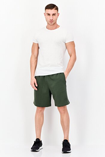 adidas Men Sportswear Fit Camouflage Stripes Outdoor Shorts, Olive