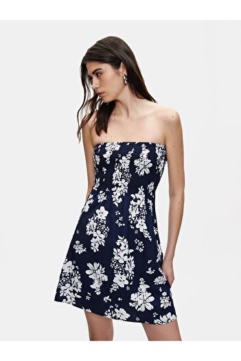 Ltb Μίνι φόρεμα με λουλούδια Navy Blue