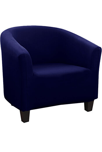 Choice Navy Stretch Club Chair Slipcover Spandex Barrel Chair Covers Printed Tub Living Room Armchair Cover