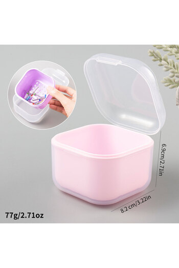 Choice1 pink Square Double-layer Filtering Nail Drill Bits Soaking Disinfection Box Nail Tools Storage Case