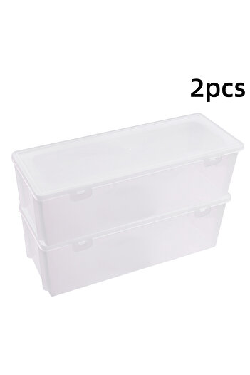 Choice NF100660 1Pcs Nail Art Rectangle Plastic Transparent Storage Box Nail Rhinestone Brush Pen Buffer Gr