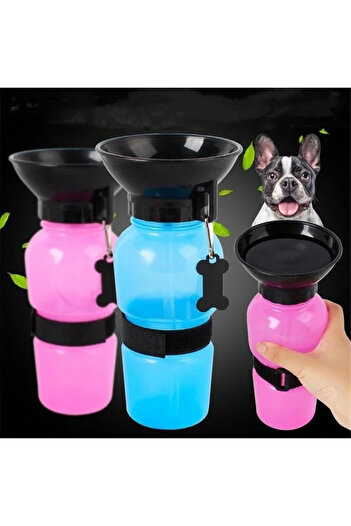 Choice Pink 500ml Outdoor Portable Pet Dog Water Bottle Extrusion Large Dog Travel Water Cup Drinking Water