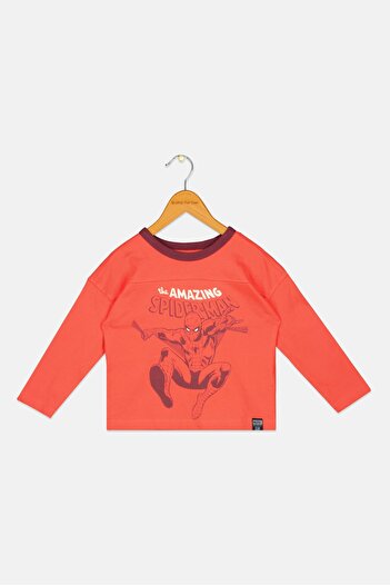 GAP x Marvel Toddlers Boy The Amazing Spiderman Long Sleeves T-Shirt, Coral