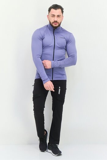 adidas Men Sportswear Fit Long Sleeve Outdoor Sweatshirt, Slate Blue