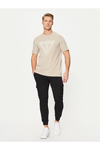 Guess WESTLY CN T-SHIRT Ανδρικό μπεζ μπλουζάκι Z5RI12J1314-G1CA