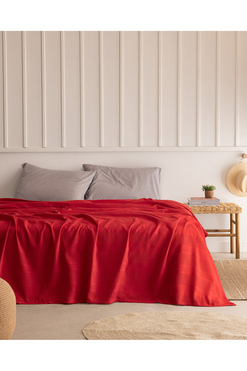 Madame Coco Mathilda Double 100% Cotton Karde Plain Pique - Red