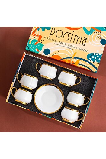decovien 6 KİŞİLİK PORSİMA KAHVE FİNCAN TAKIMI