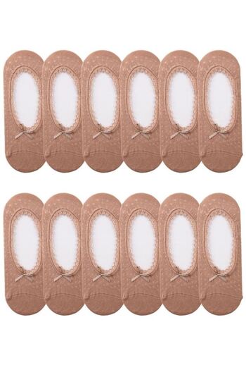 Bross Women's Mesh 12 Pack Lace Ballerina Socks Skin