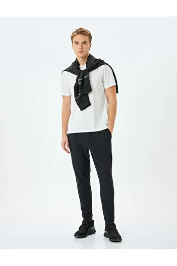 Koton Λεπτομερές αθλητικό αθλητικό παντελόνι Jogger με κορδόνια στη μέση