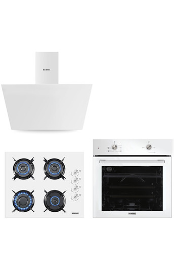 KUMTEL Home Basic Beyaz Cam Ankastre Set