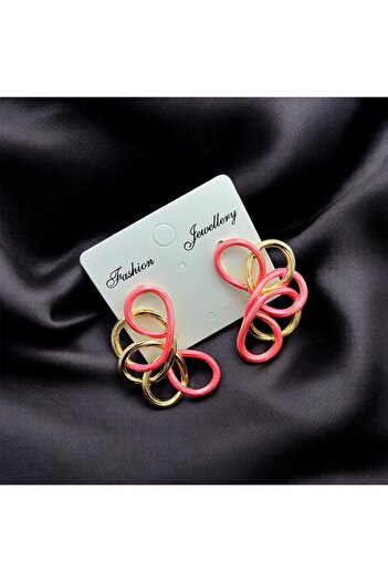 Candy Pink Colorful Twist Earrings