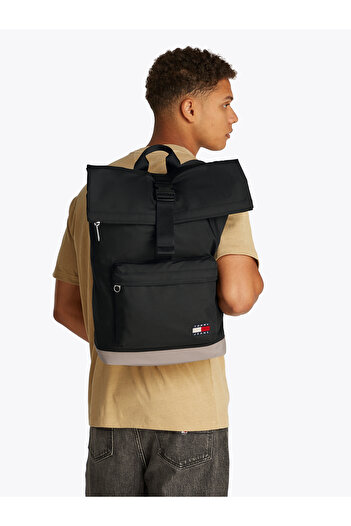 Tommy Hilfiger Tommy Hilfiger Men Black Essential Daily Rolltop Backpack