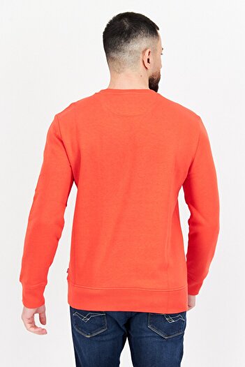 Levi's Men Crew Neck Long Sleeve Brand Logo Sweatshirt, Red