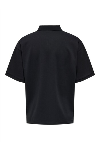 ONLY Onscali Loose Ss Resort Polo Art Men's Jet Black Polo - 22033661