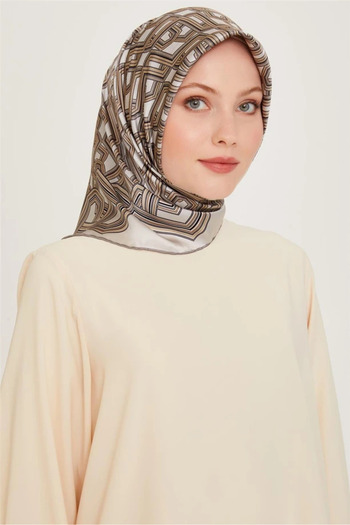 Armine Geometric Pattern Sura Silk Scarf