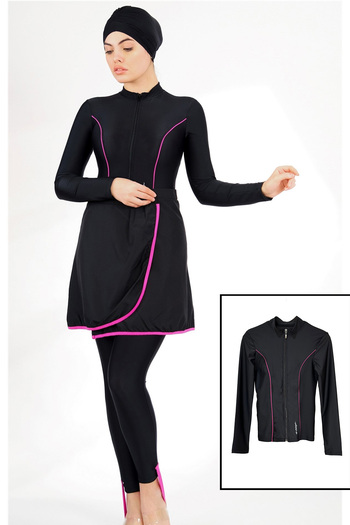 Remsa Mayo Design Full Covered Hijab Swimsuit İnci 2234f Fuchsia