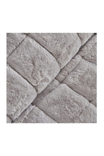 ELDİPA Rabbit Hair Honeycomb Patterned Tv Blanket Gray 120X170 cm - Soft Texture 100% Polyester