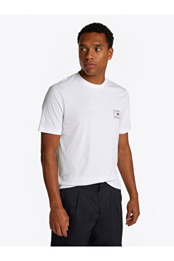 Tommy Hilfiger Tommy Hilfiger Men White Logo Crew Neck T-Shirt