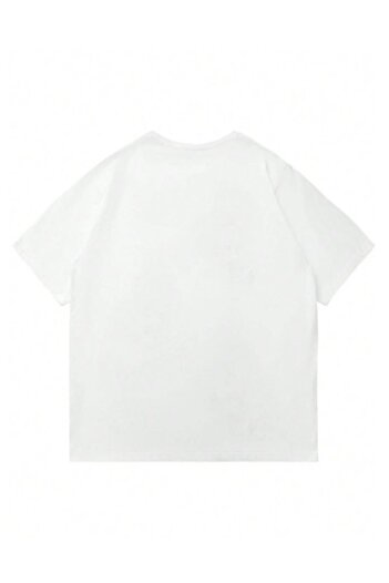 Altamira Ανδρικό λευκό μπλουζάκι The Boston Printed Crew Neck Oversize