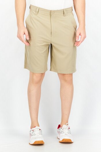 Chaps Men Plain Basic Shorts, Khaki Brown