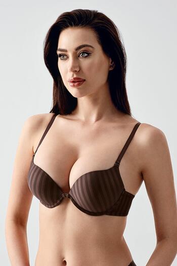 C&City Σουτιέν διπλό Push-Up C17036 Καφέ