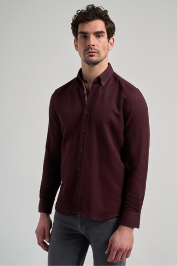 İmza Long Sleeve Print Dobby Button Collar Pocketless Cotton Casual Slim Fit Shirt 1004250206
