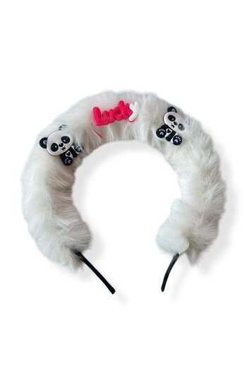 TAKIŞTIR White Color Panda Figured Plush Crown