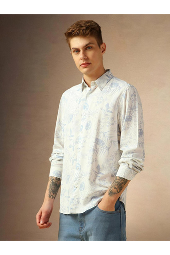 Dennis Lingo By Styli Floral Print Button-Down Shirt
