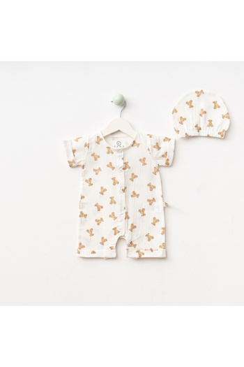 Alya&Alin Baby Unisex 3-6-9 Months Teddy Muslin Barbatöz
