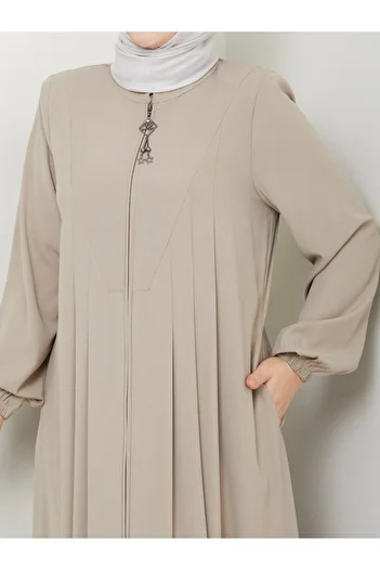 SG SARİALGİYİM New Season Thin Rabia Cream Fabric Front Cross and Sleeve Textile Summer Ferace