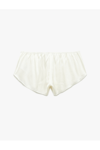 Koton Bow Detailed Mini Bridal Satin Shorts Pajama Bottoms